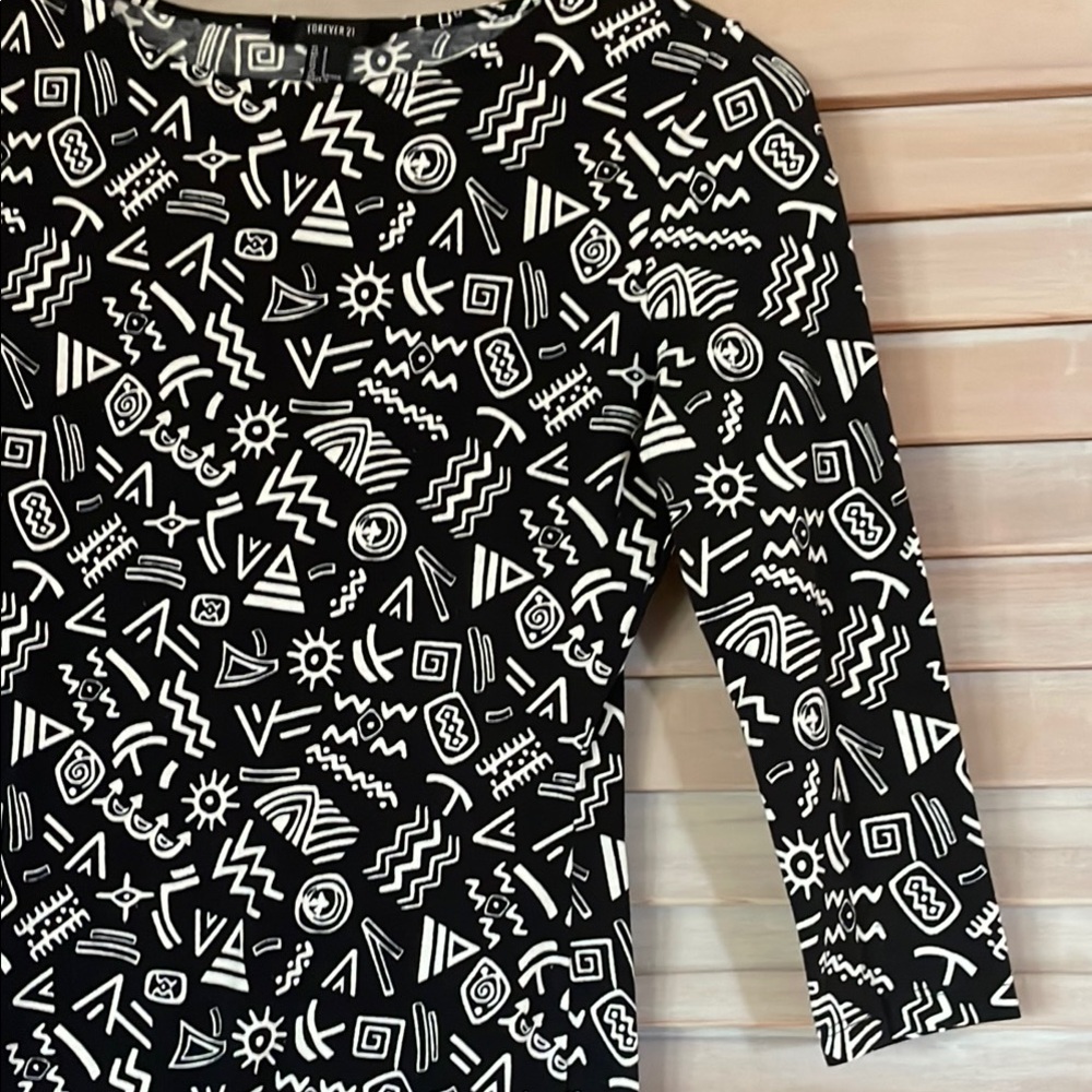 Black and White Patterned Dress